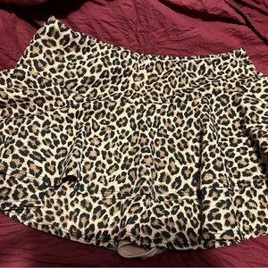 Leopard Print Skater Skirt